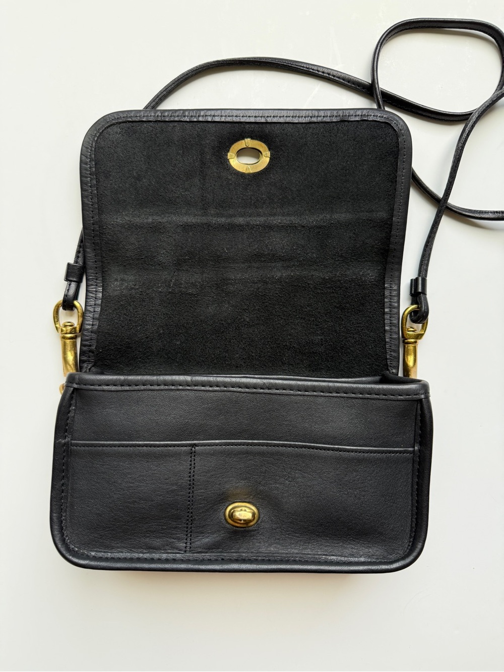 Vintage Coach Shoulder Purse Kisslock Pocket 9385 Black - Picture 7 of 10
